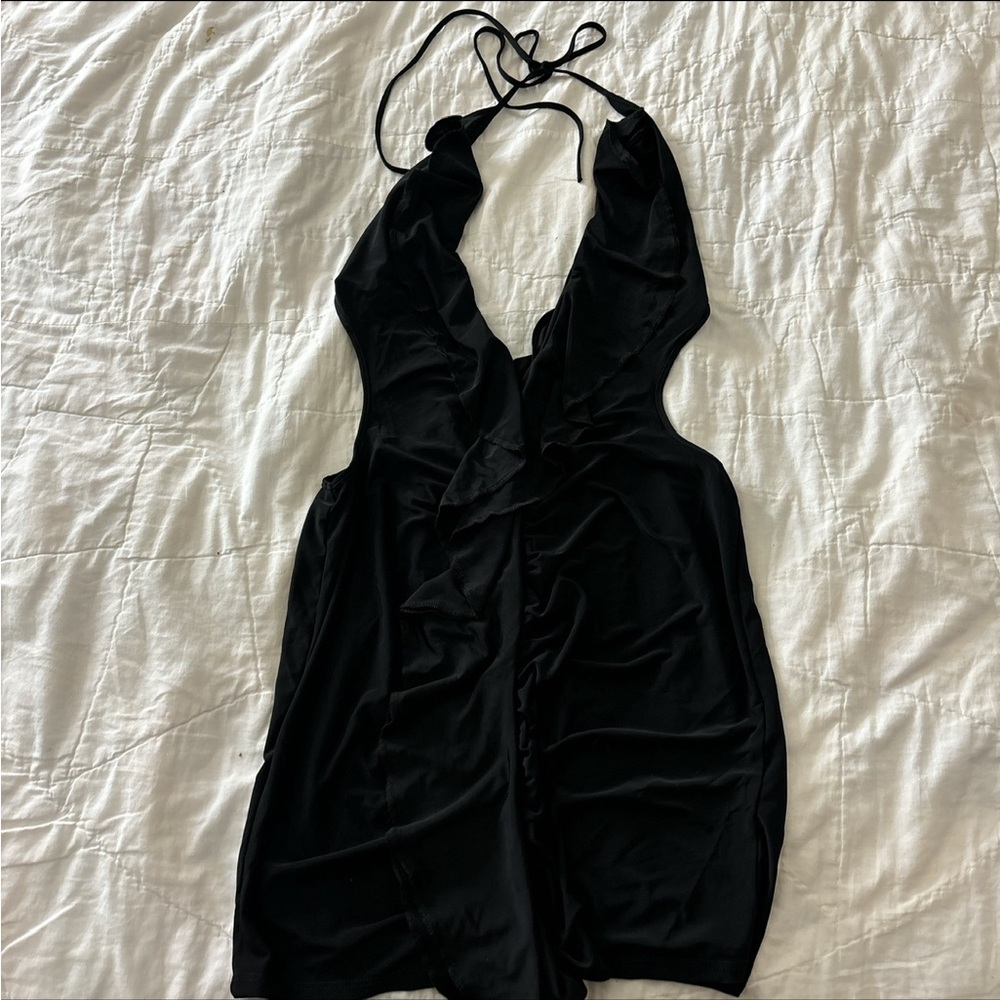 Flirty black mini dress